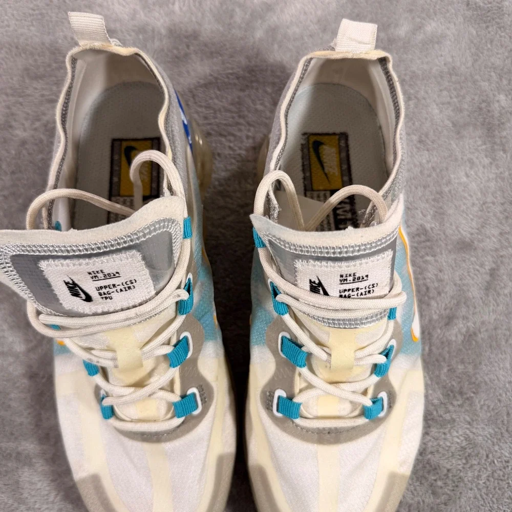 Nike Air Vapormax 2019 Women 8.5 White Blue CI1240-102 Running Shoes Sneaker